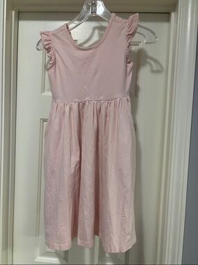 Hanna Andersson Girls Pink Ruffle Sleeve Dress